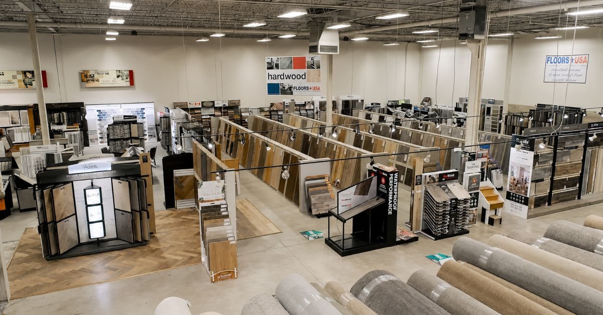 Floors USA store filled with various flooring options, showcasing a wide selection for customers.