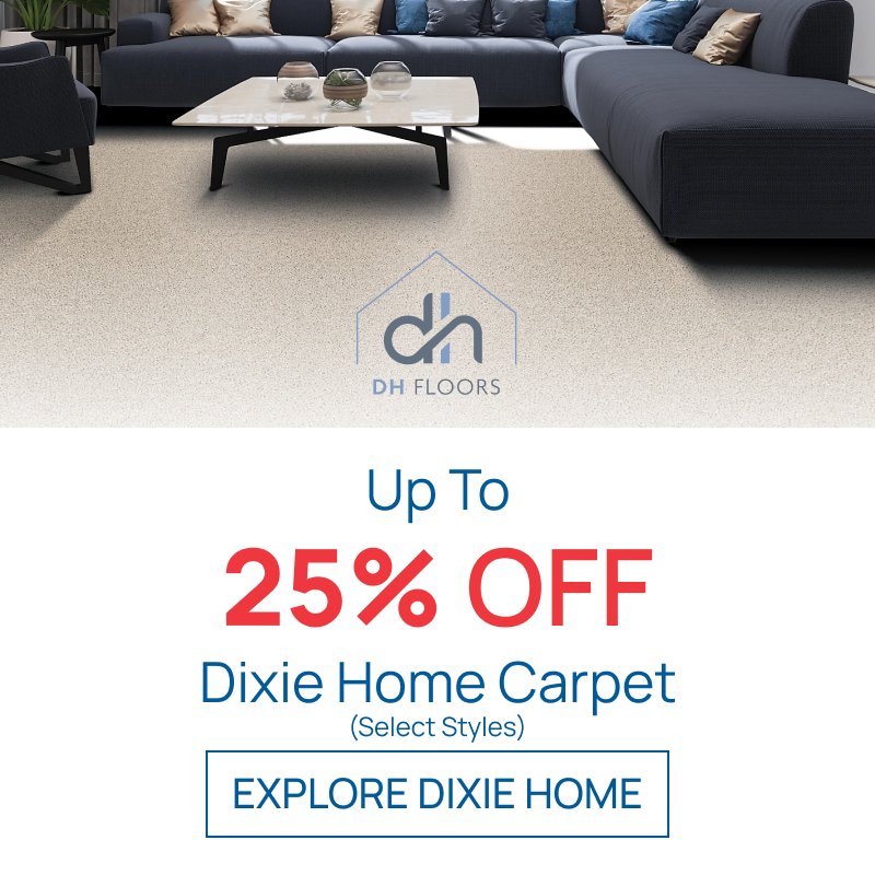 A promotional banner for Dixie Home Carpet