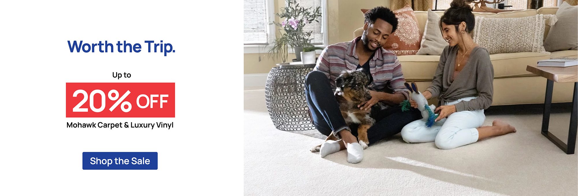 Promotional banner highlighting savings on all Shaw flooring styles.