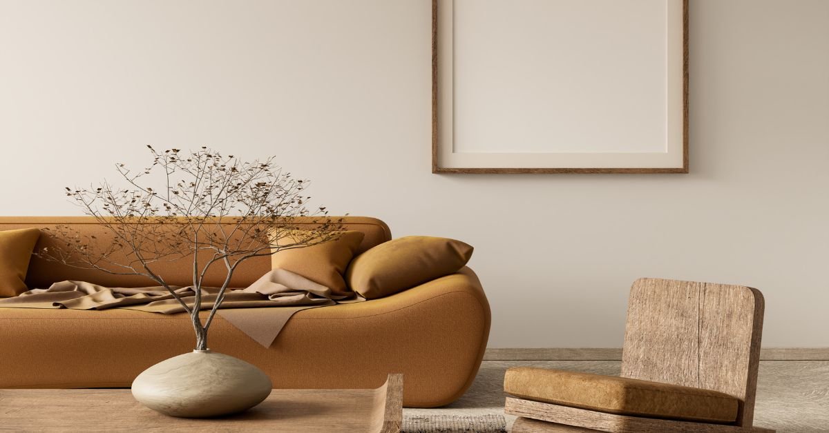 warm modern minimalist living room